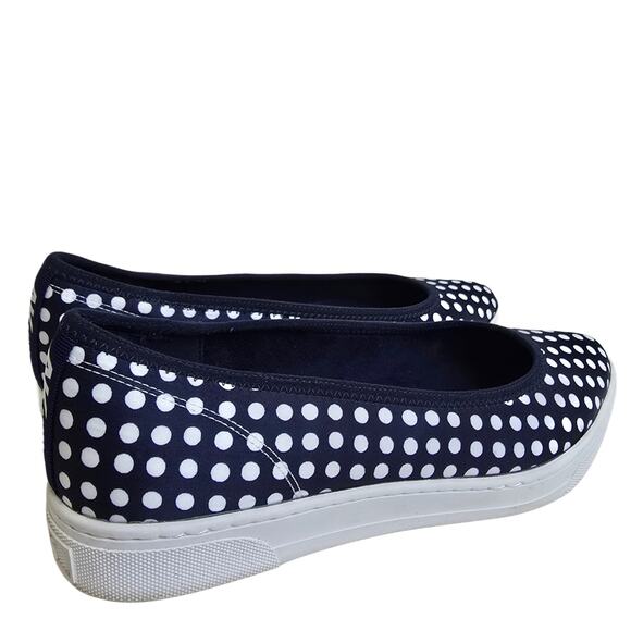 Polka Dot Loafers AK Sport Over The Top Size 8 Navy Blue White Slip On Sneakers - Picture 7 of 14